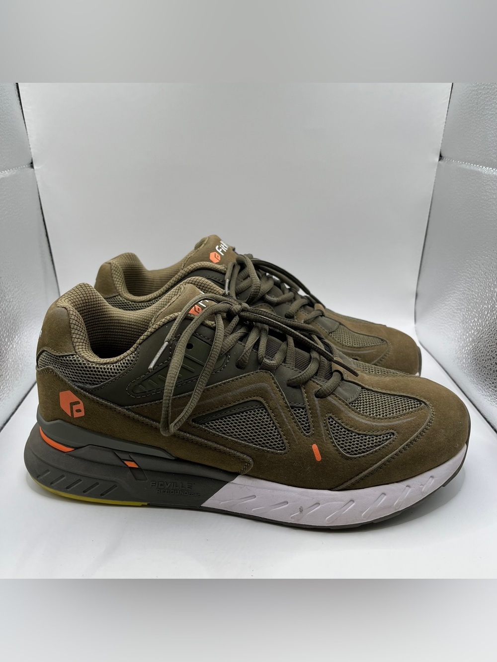 Fitville Mirza Collection Men's Soze 9.5 Extra Wide Rebound Core Shoe Army Green